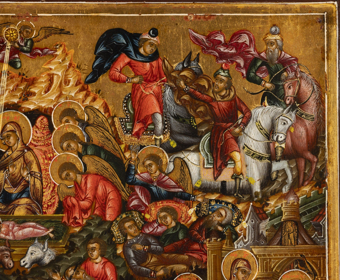 The Nativity of Jesus Christ. Wooden orthodox icon
