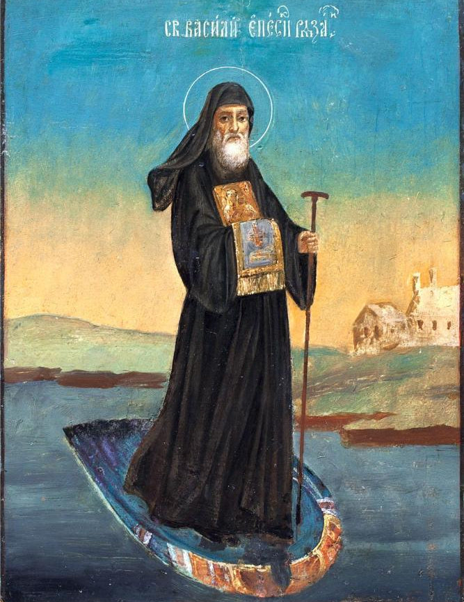 Saint Basil, Bishop of Ryazan, Holy Hierarch and Wonderworker. Wooden orthodox icon.