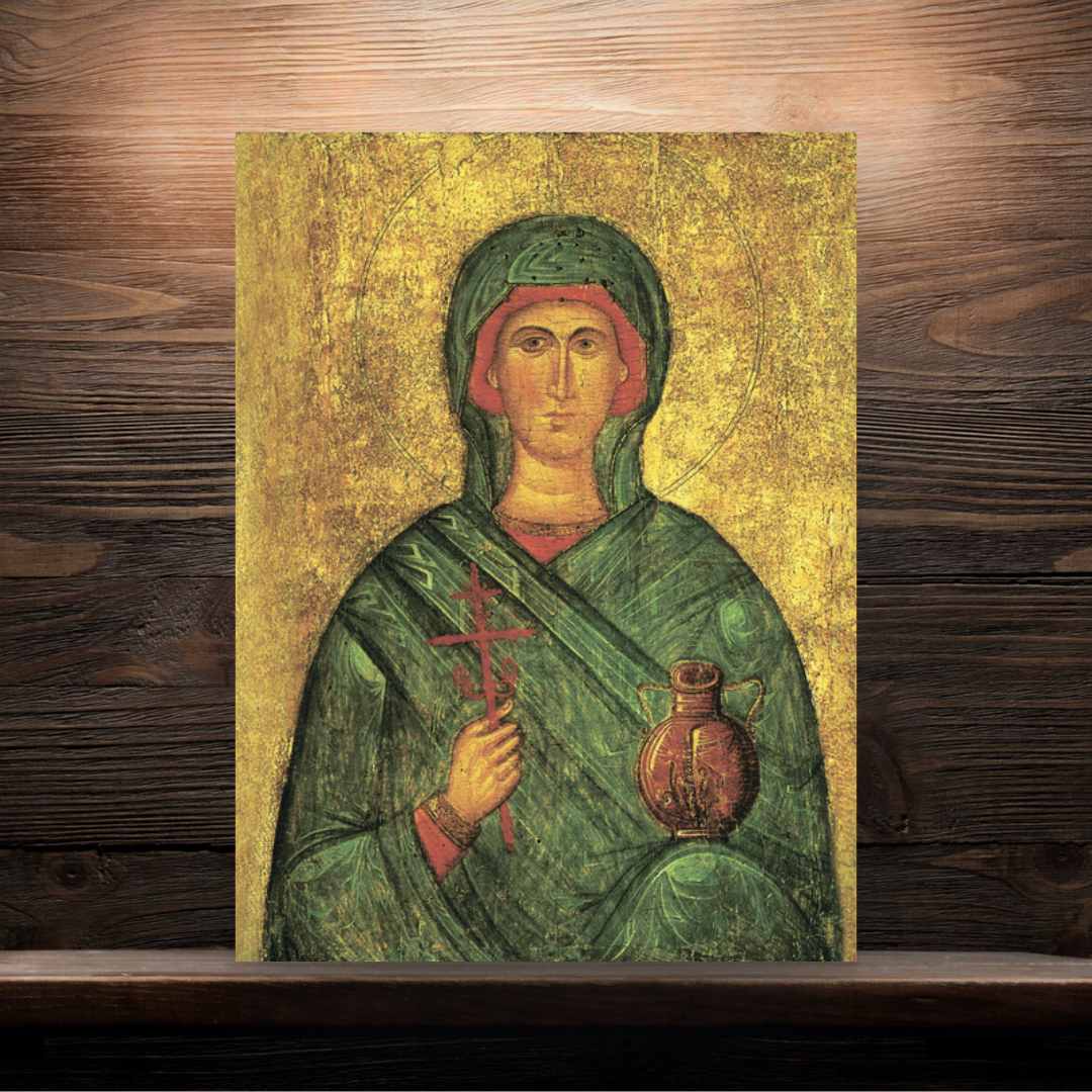 15th century reproduction icon of Saint Anastasia of Rome in Orthodox Christian tradition