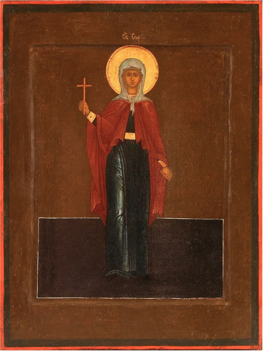 Holy Martyr Sophia of Rome. Wooden orthodox icon.