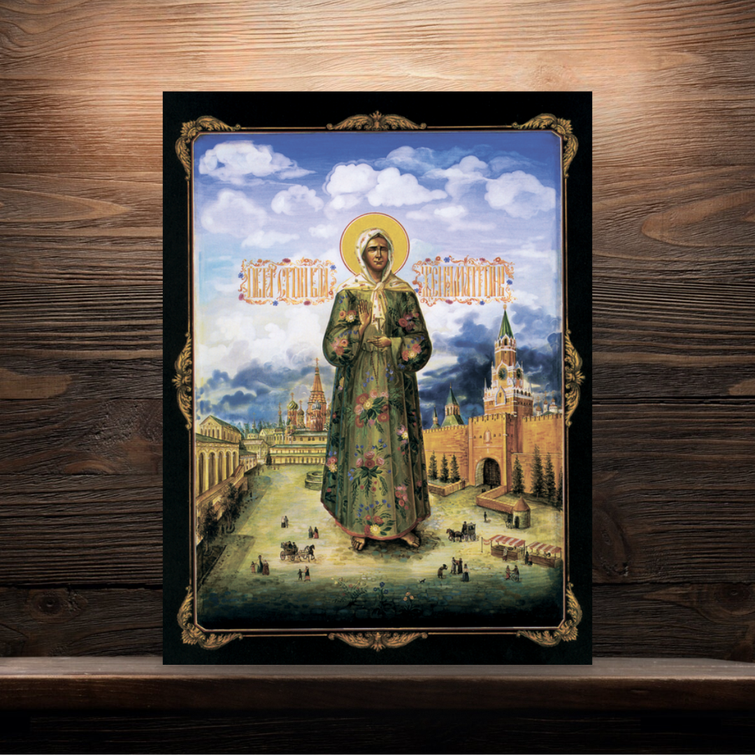 Blessed Eldress Matrona Nikonova Orthodox icon printed on wood