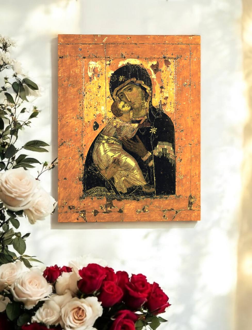Icon of the Most Holy Theotokos of Vladimir historical Russian icon