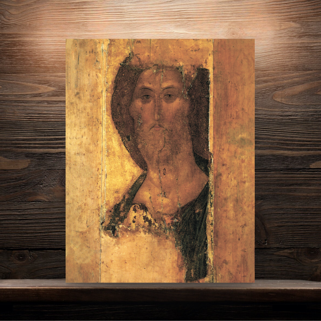 Russian Orthodox icon of Jesus Christ Pantocrator from Tretyakov Gallery, a divine portrayal by Andrei Rublev capturing sacred light and peace for your spiritual space.