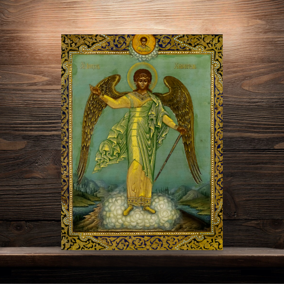 Bring peace, divine protection, and spiritual inspiration into your home with this exquisite Orthodox icon of the Guardian Angel