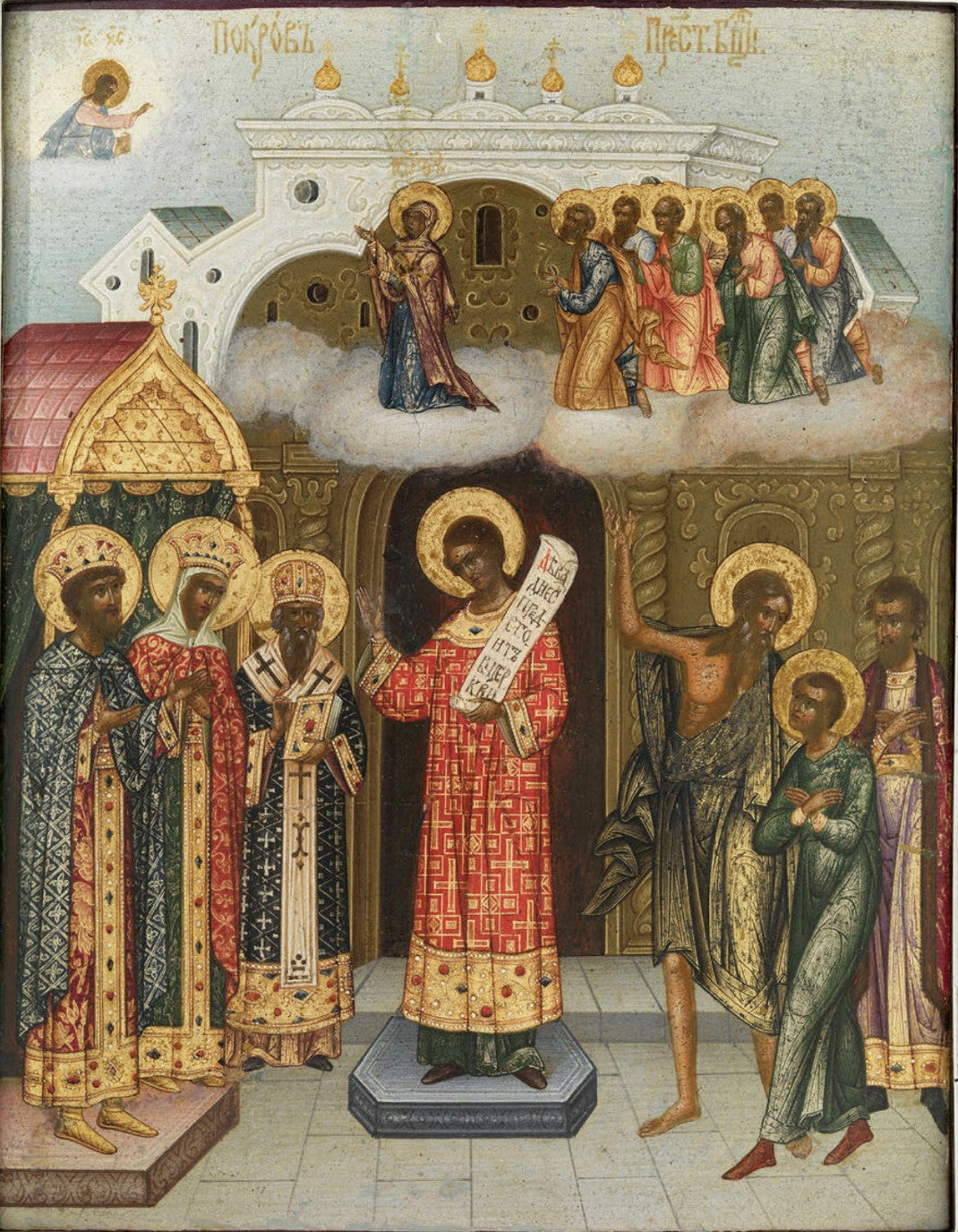 Wooden Icon The Intercession of the Theotokos, Protection of the Mother of God