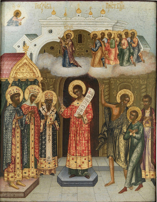 Wooden Icon The Intercession of the Theotokos, Protection of the Mother of God