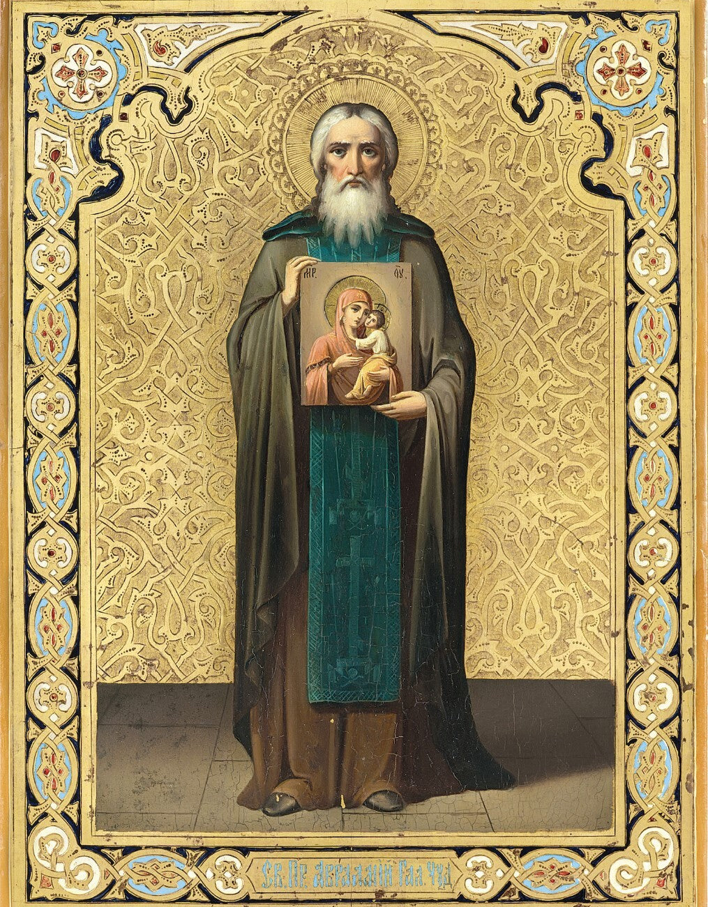 Saint Abraham of Galich, Chukhlomsky or Gorodetsky. Wooden orthodox icon