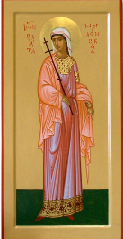 Saint Zlata of Moglen (Chryse, Chryssa, or Chrysia). Wooden orthodox icon.