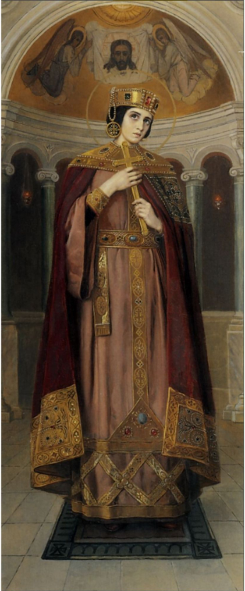 Saint Empress Alexandra. Wooden orthodox icon.