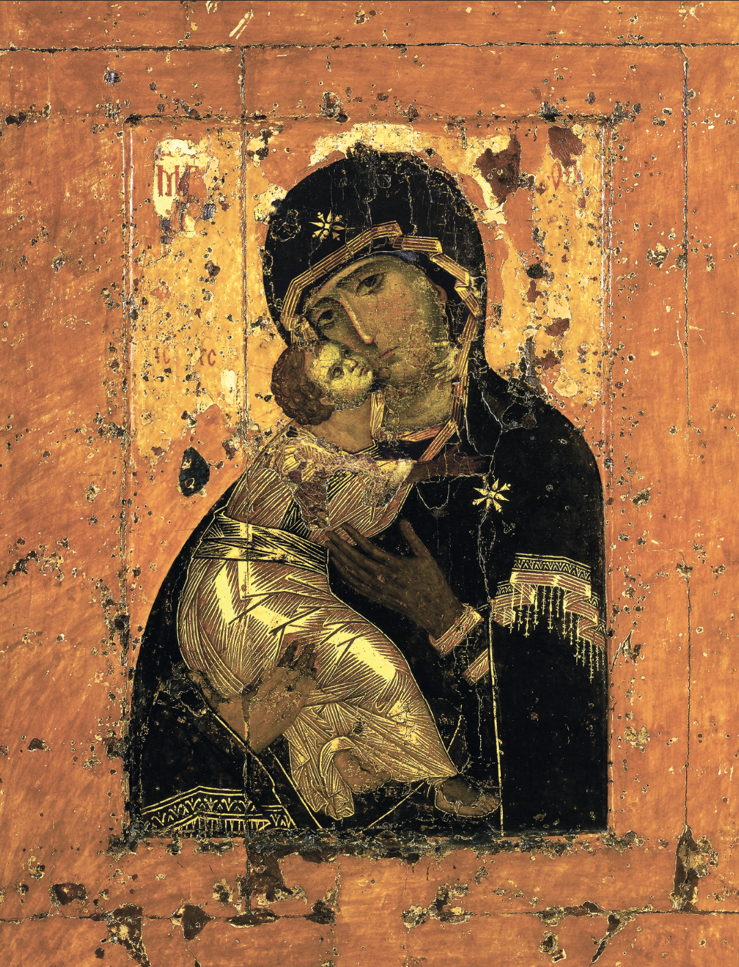 Icon of the Most Holy Theotokos of Vladimir historical miracle-working icon 12th century