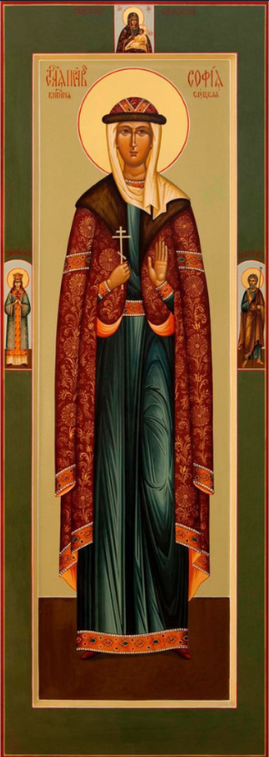 Holy Righteous Princess Sophia of Slutsk. Wooden orthodox icon.