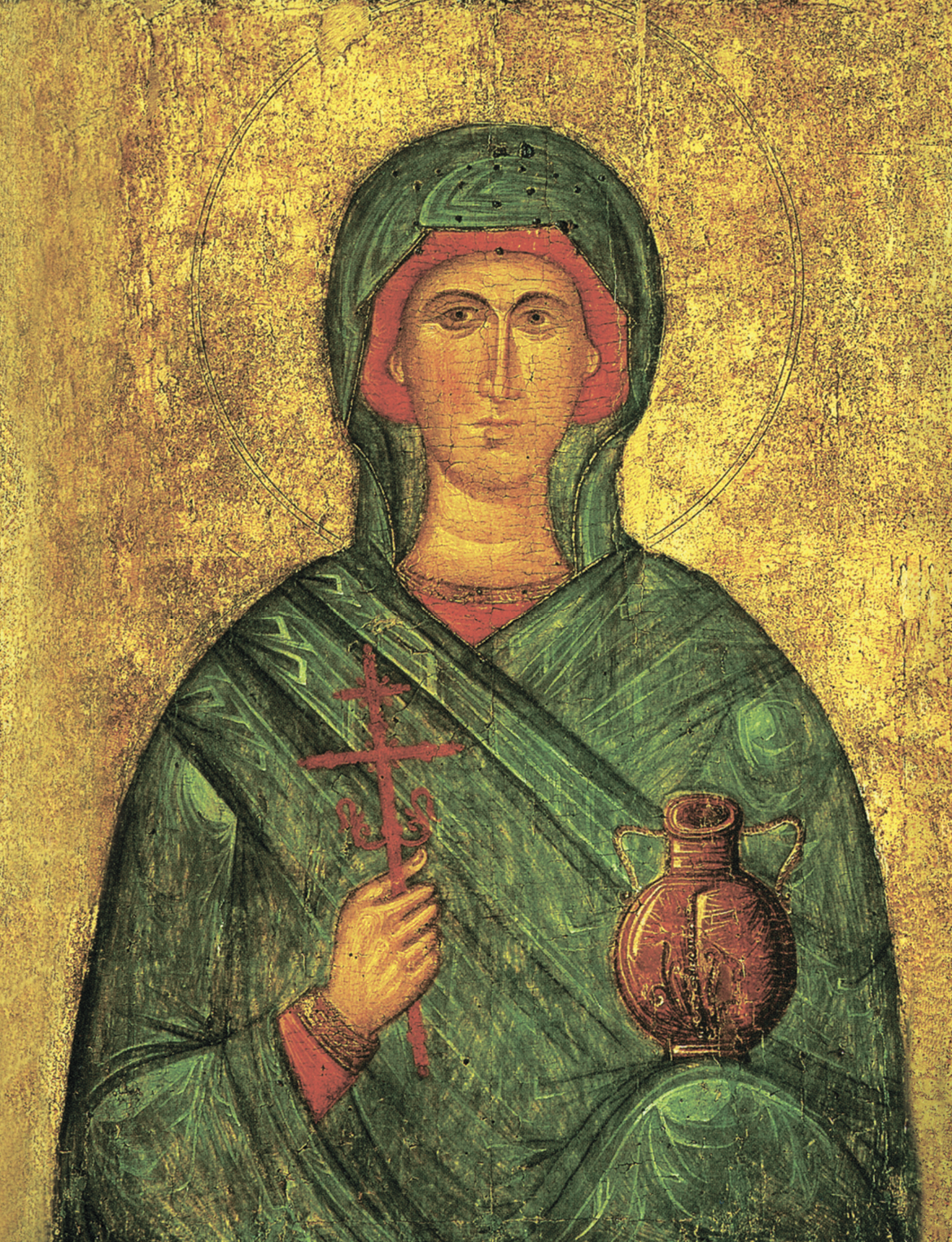 Icon of Saint Anastasia the Deliverer printed on wax-sealed wood ideal for Christian gift or prayer wall