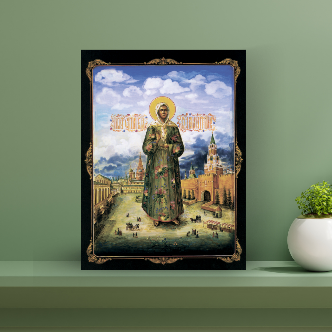 Healing Christian icon of Russian saint Matrona for Orthodox believers