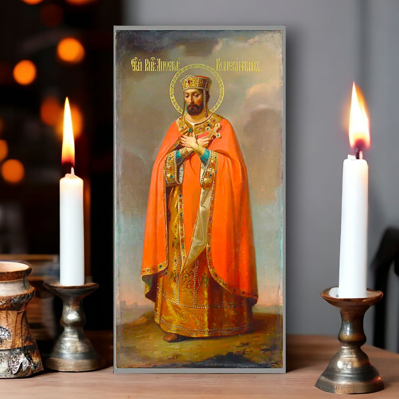 Wooden Icon of the Holy Equal-to-the-Apostles Emperor Constantine