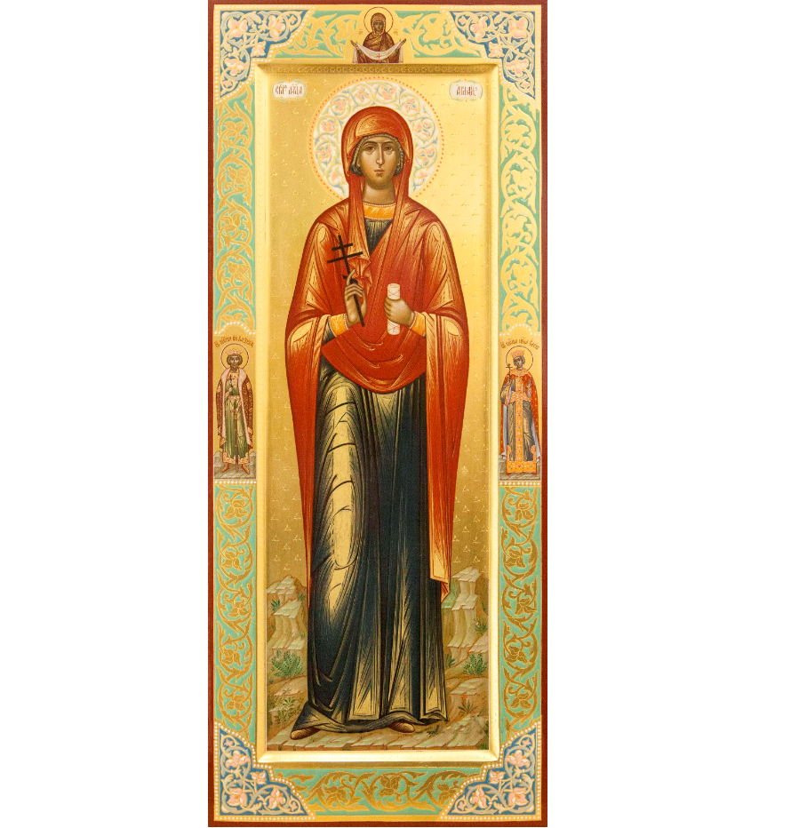 Wooden Icon of the holy righteous Aglaida (Aglaia) of Rome 