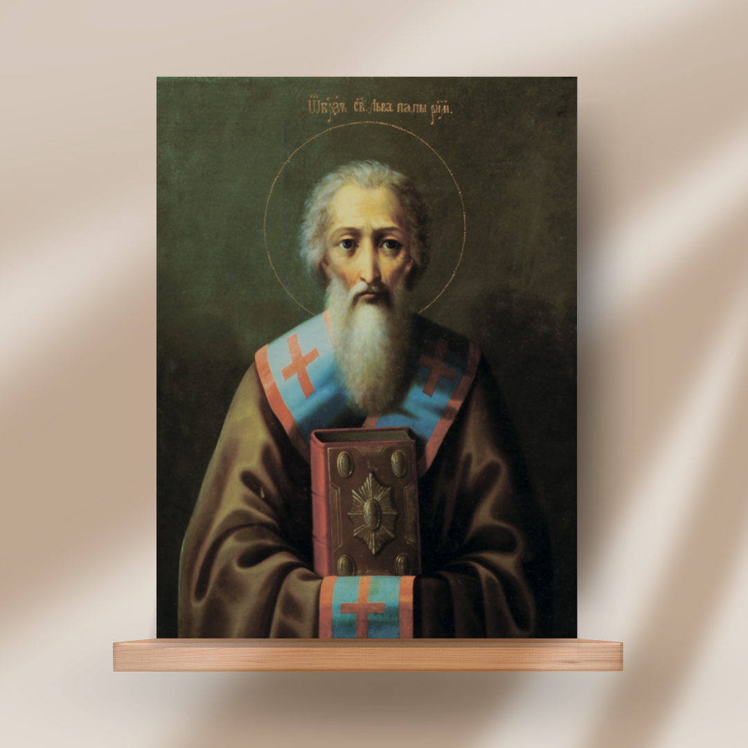 Saint Pope Leo the Great Orthodox Wooden Icon