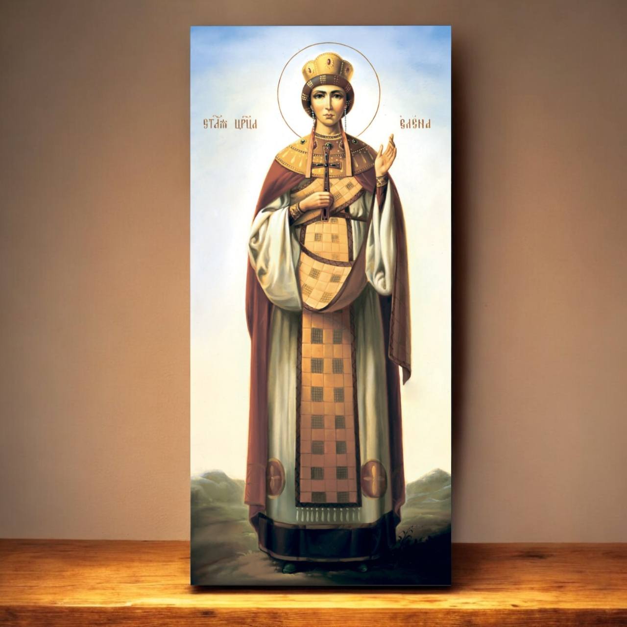 Religious icon of Saint Helena, mother of Constantine, beautifully crafted in the Orthodox tradition