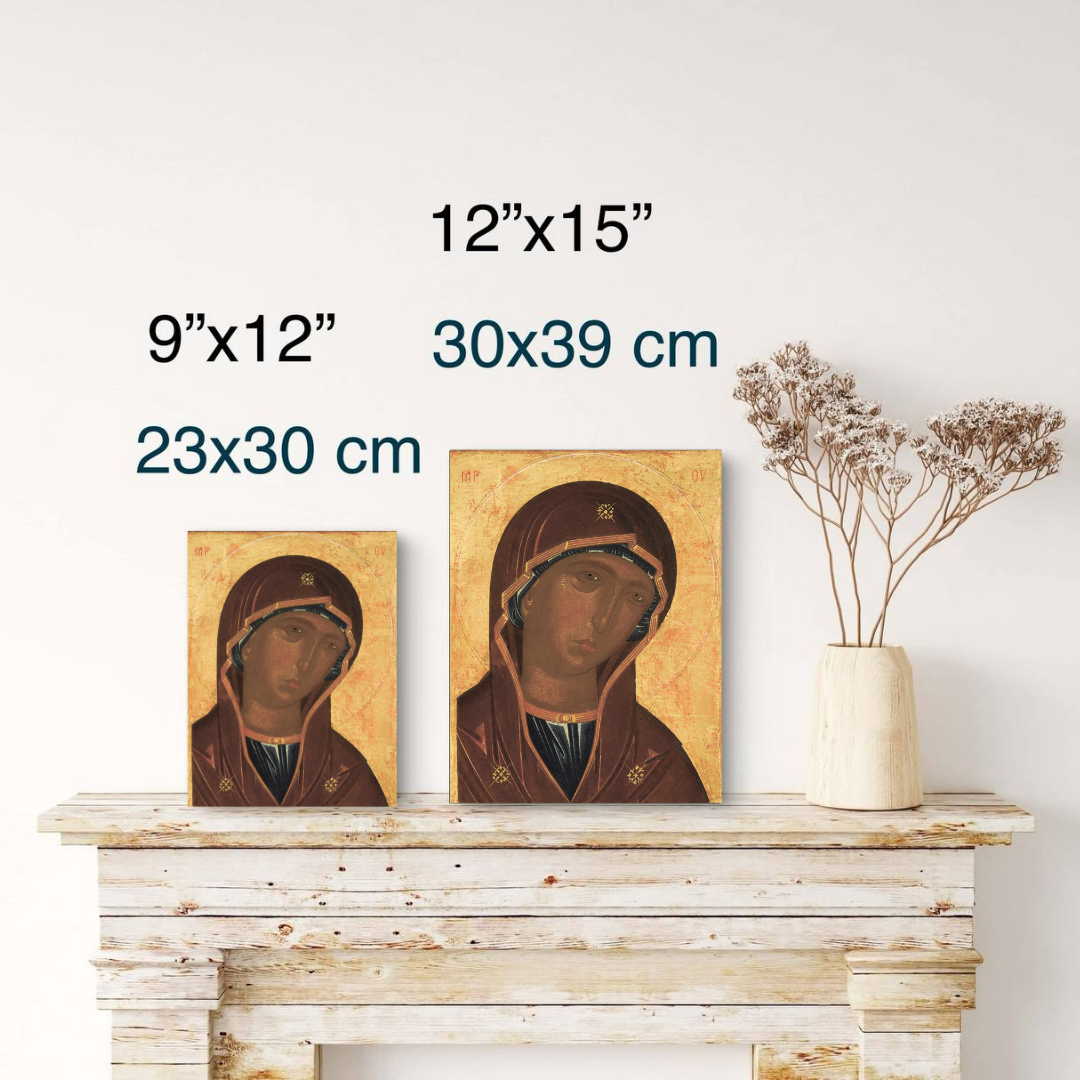 Blessed wooden icon of the Theotokos for Christian home décor