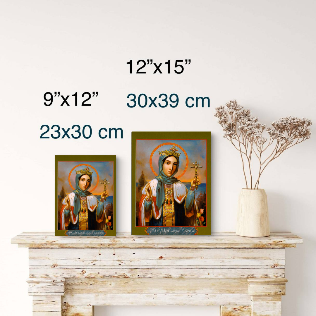 Wooden icon of Saint Alexandra wife of Diocletian Orthodox Christian saint