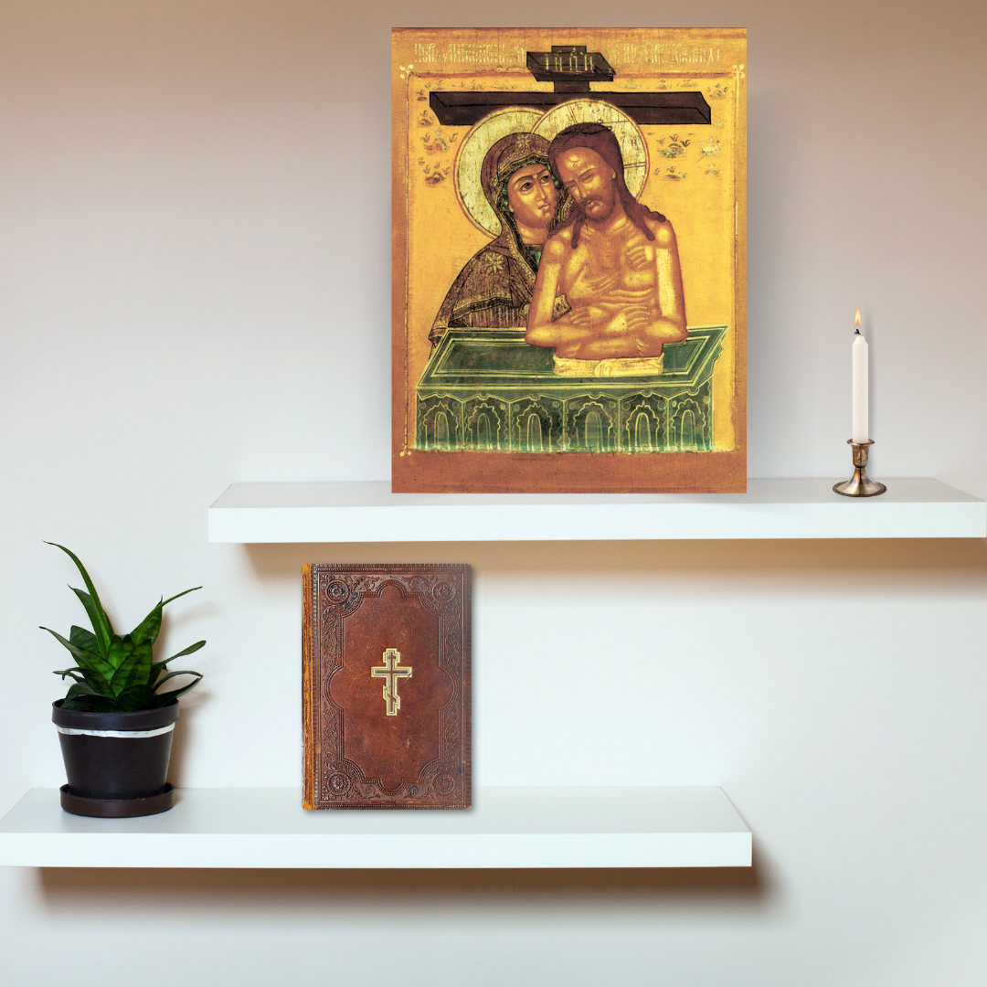 Holy Saturday icon art for Orthodox homes
Handmade icon of Mother of God weeping