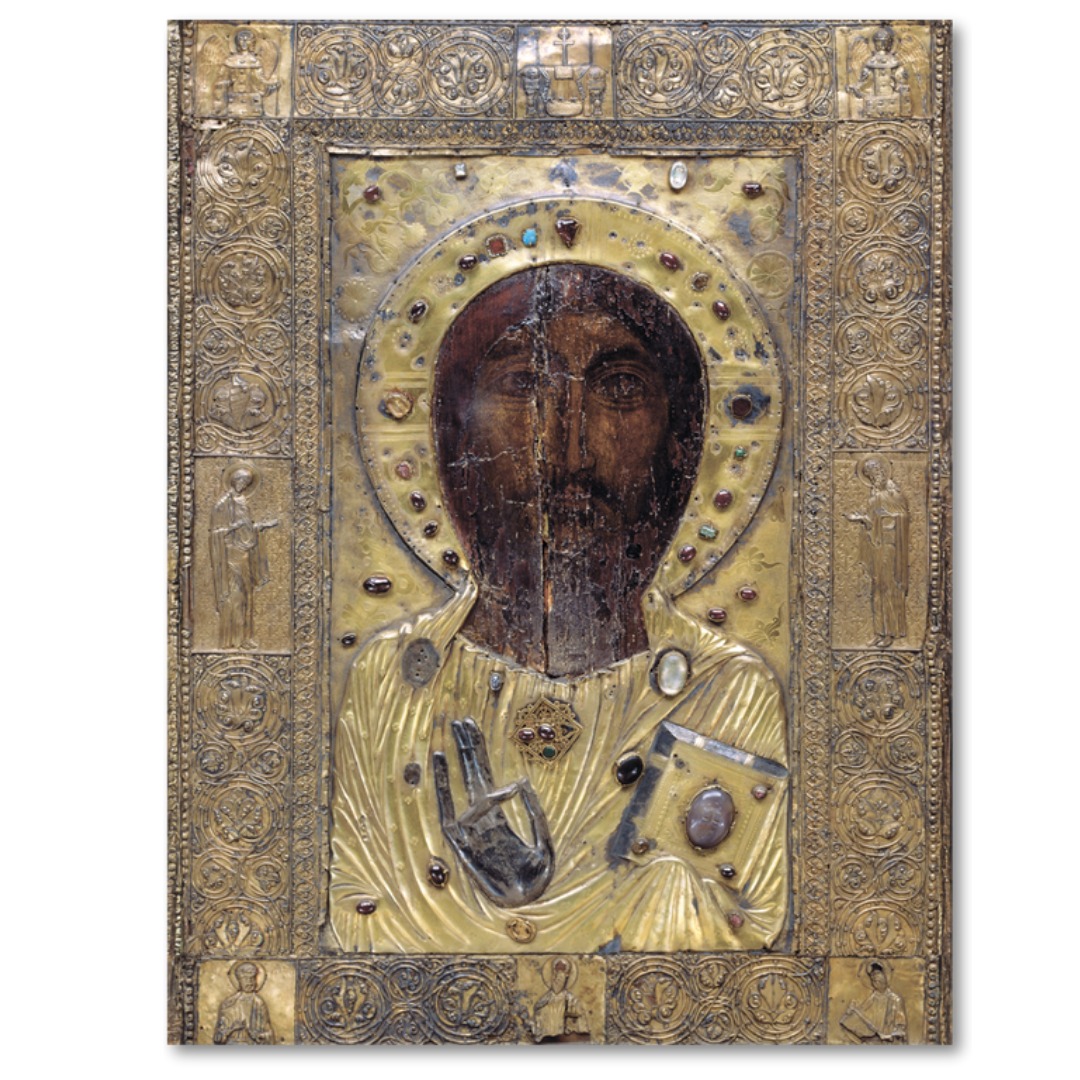 Spiritual wooden icon of Christ the Savior from Anchiskhati Basilica