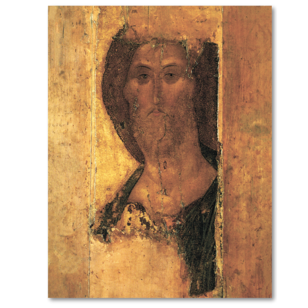 Wooden panel icon of Christ Almighty from the Zvenigorod series by Rublev, 15th century art masterpiece recreated for devotional use and religious collectors.