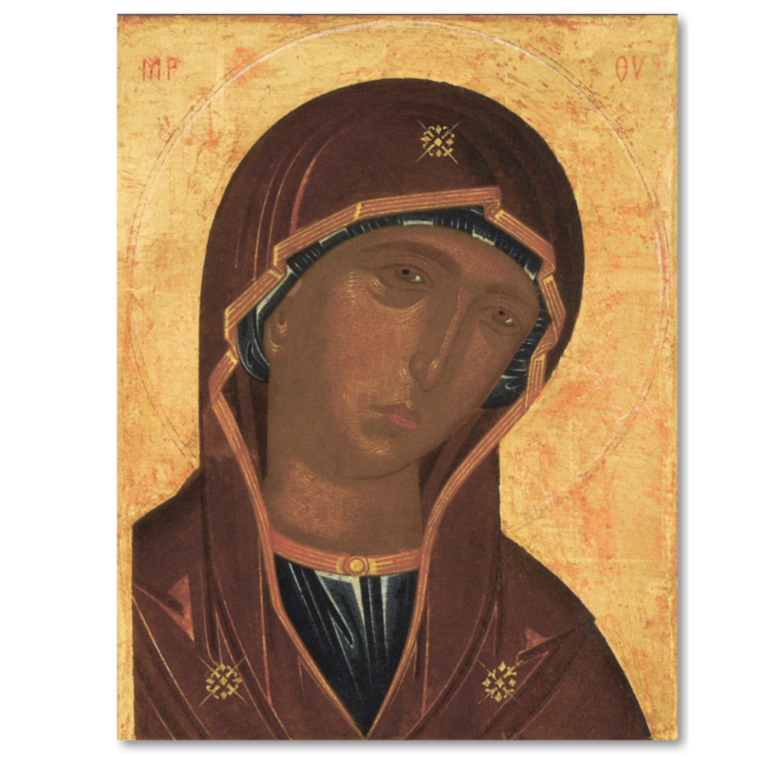 Orthodox religious icon with historical and symbolic elements