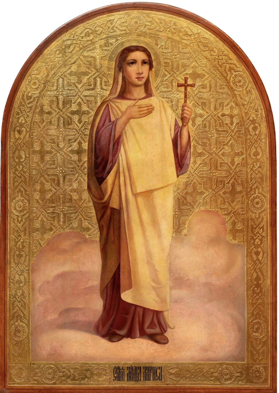 Holy Martyr Larisa of Gothia. Wooden orthodox icon.