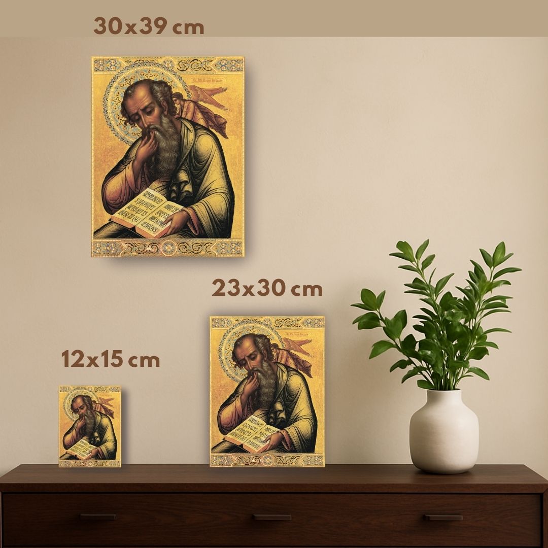 St. John the Evangelist icon with angelic symbol of inspiration