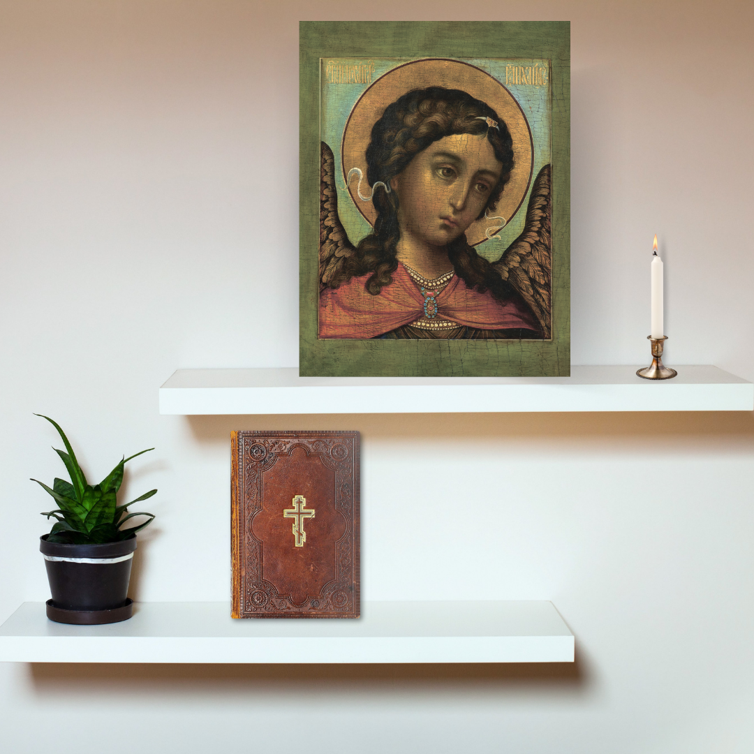 Religious wall decor of Archangel Michael for Christian prayer corner