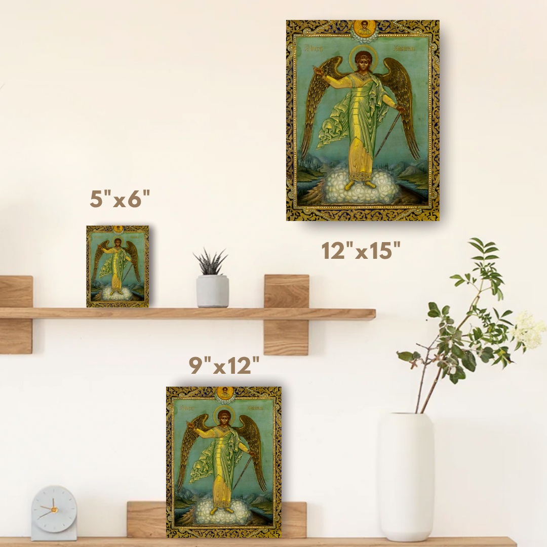 Guardian Angel Orthodox Icon Wooden Religious Wall Art Christian Decor for Prayer Corner or Gift