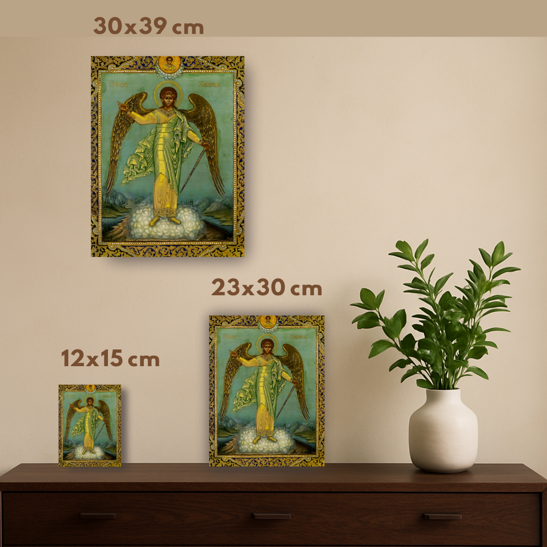 Guardian Angel Orthodox Icon Wooden Religious Wall Art Christian Decor for Prayer Corner or Gift