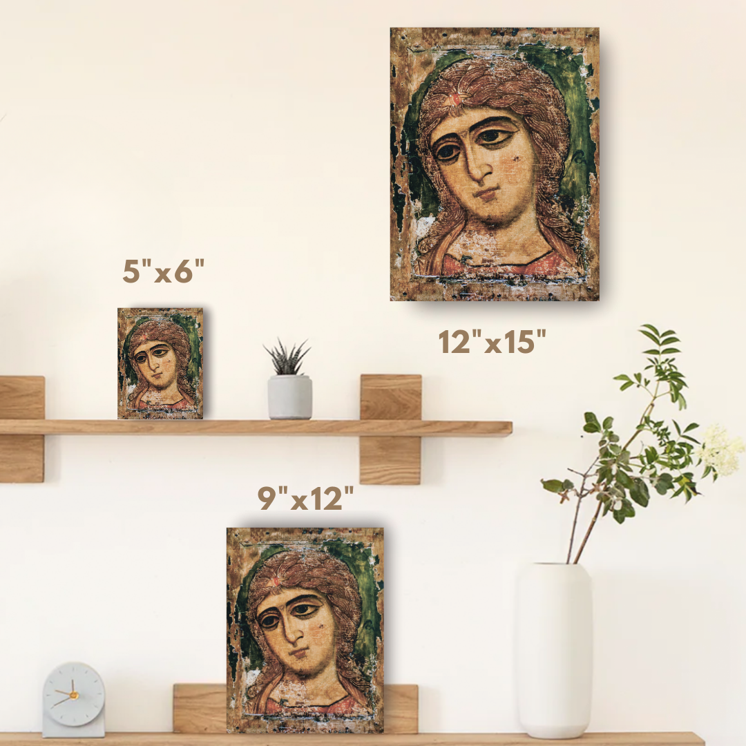 Orthodox Icon of Archangel Gabriel – Angel "Golden Hair" Handmade Religious Wall Art 12th Century Icon