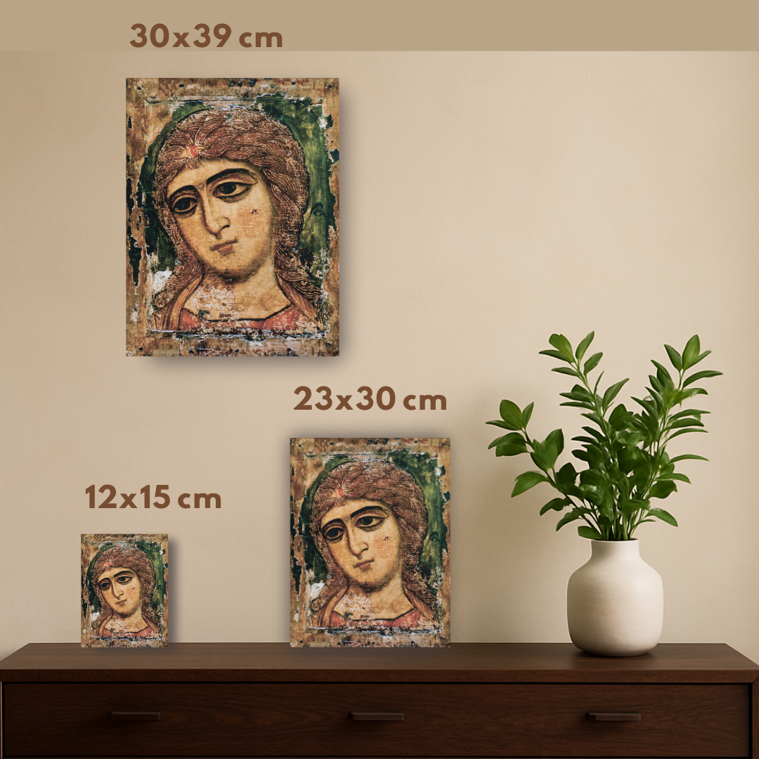 Orthodox Icon of Archangel Gabriel – Angel "Golden Hair" Handmade Religious Wall Art 12th Century Icon