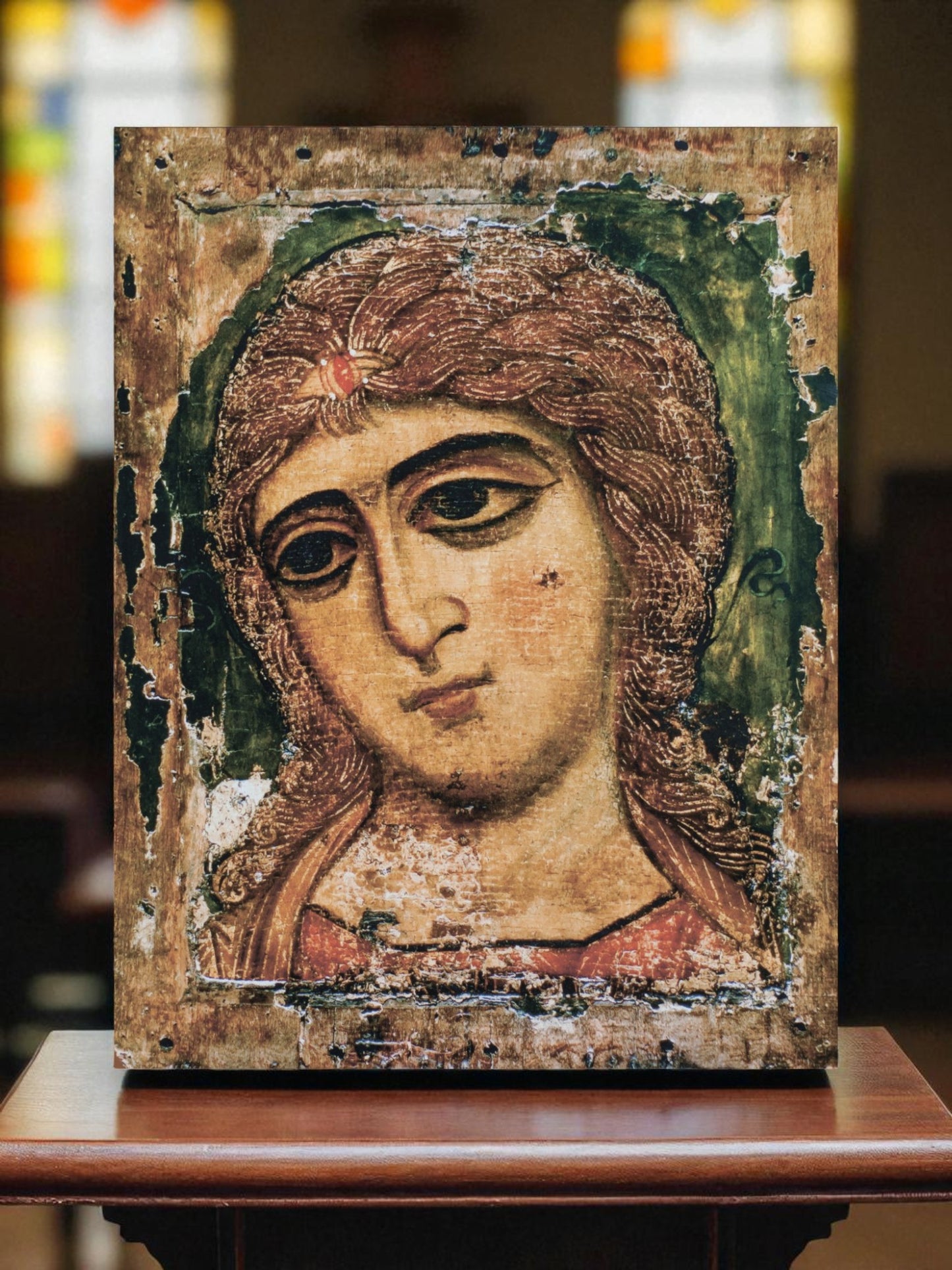 Orthodox Icon of Archangel Gabriel – “Golden Hair” Angel | Handmade Religious Wall Art