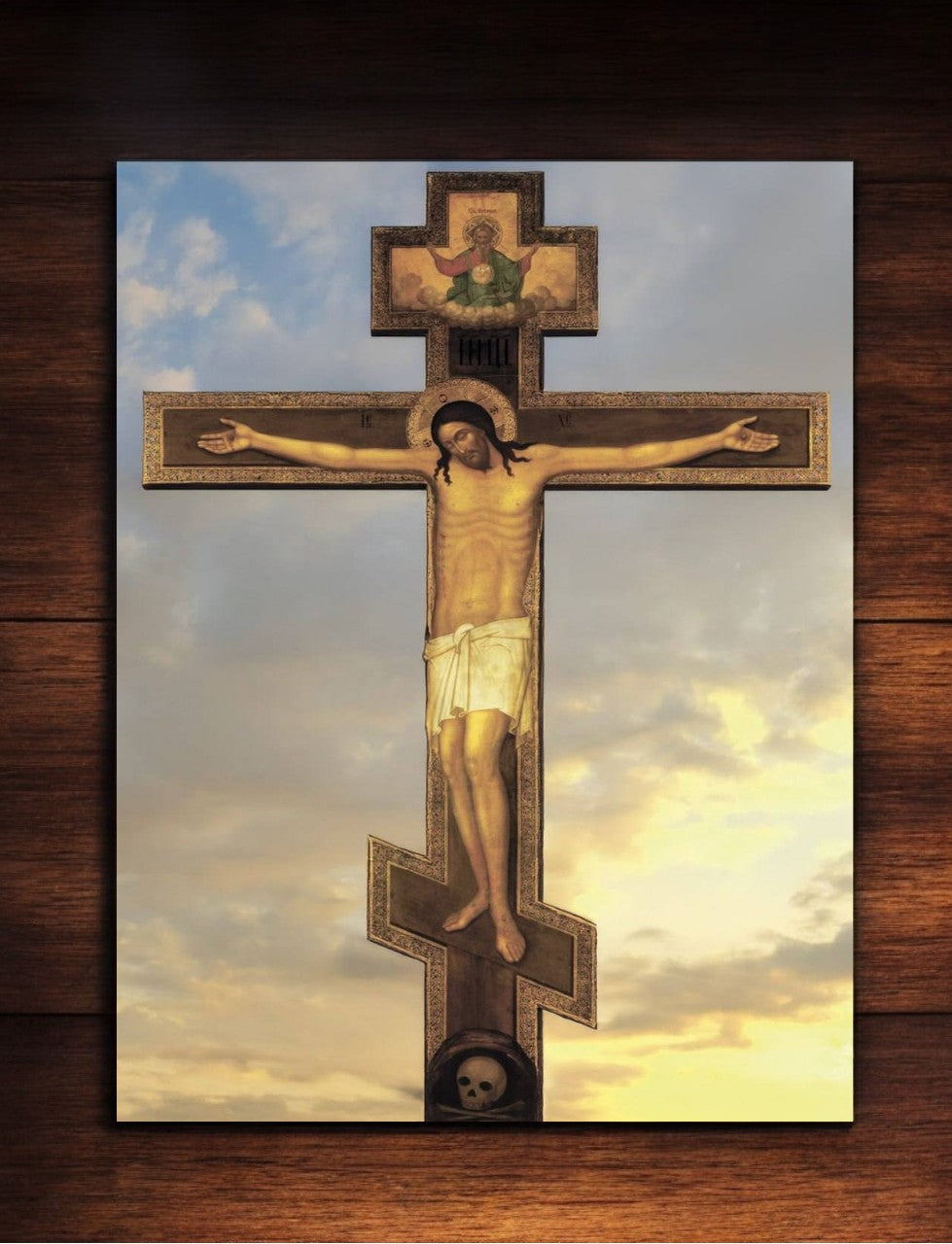 Orthodox Icon of the Crucifixion of Jesus Christ with God the Father (Sabaoth)