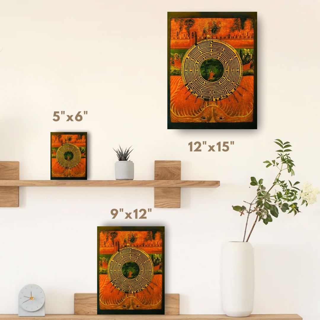 Orthodox Icon of the Spiritual Labyrinth, rare and profound Theological icon
