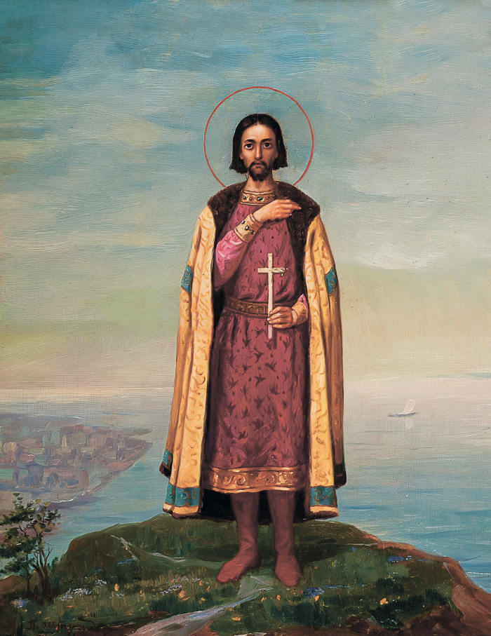 Saint Gleb Christian art Russian miracle-working saint wooden icon