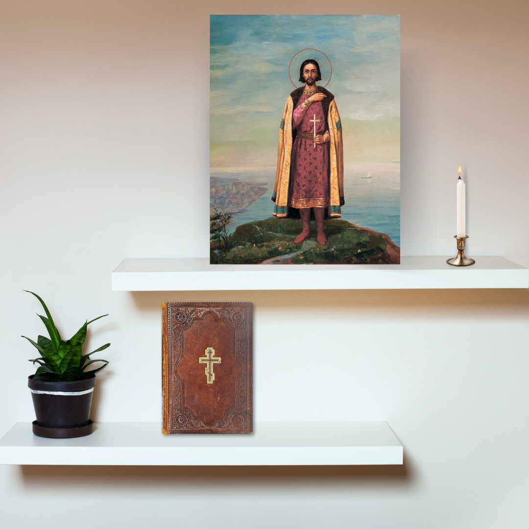 Saint Gleb icon for Orthodox believers honoring royal saints