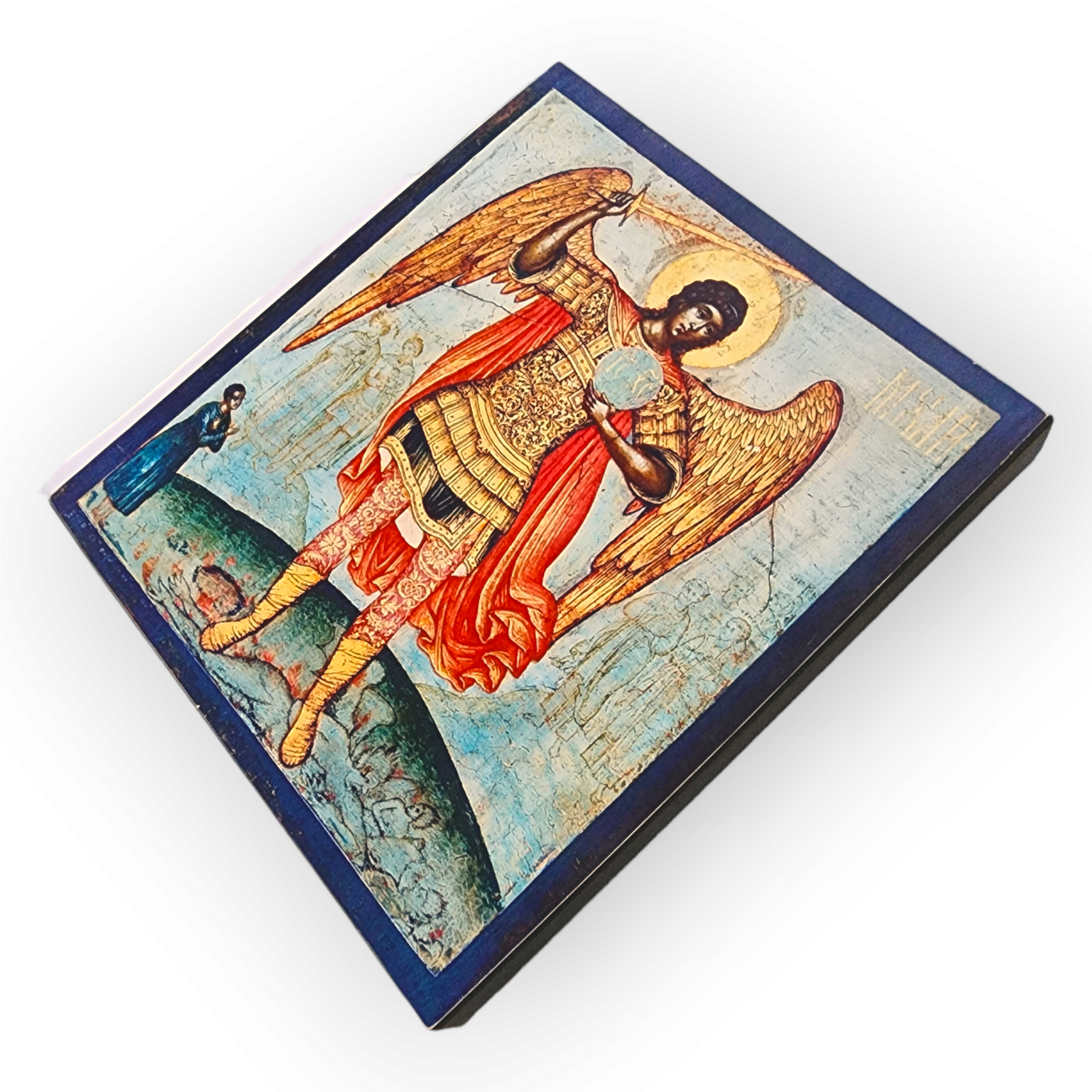 Icon of the Archangel Michael trampling the devil