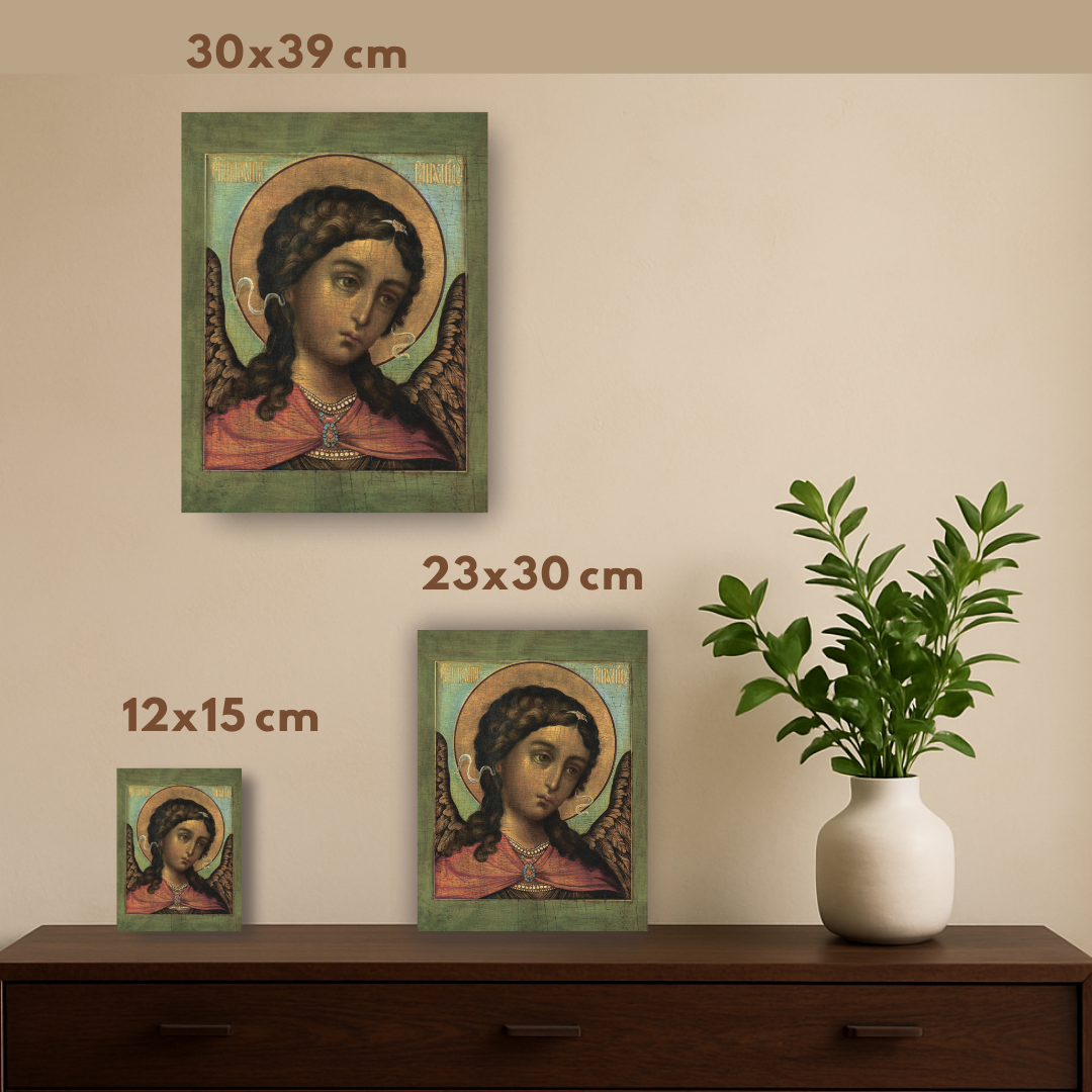 Wooden icon of Saint Michael the Archangel for Orthodox gift or devotional use
