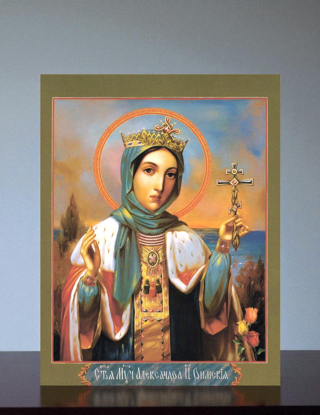 Saint Alexandra Empress Of Rome Wife Of Diocletian Christian Martyr Handmade Orthodox Wooden Icon