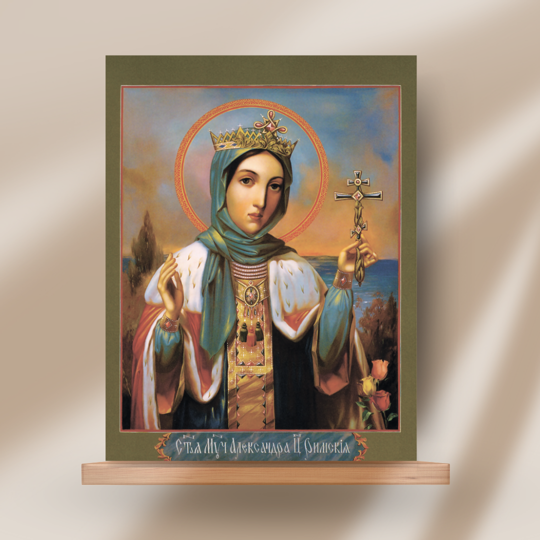 Saint Alexandra Empress Of Rome Wife Of Diocletian Christian Martyr Handmade Orthodox Wooden Icon