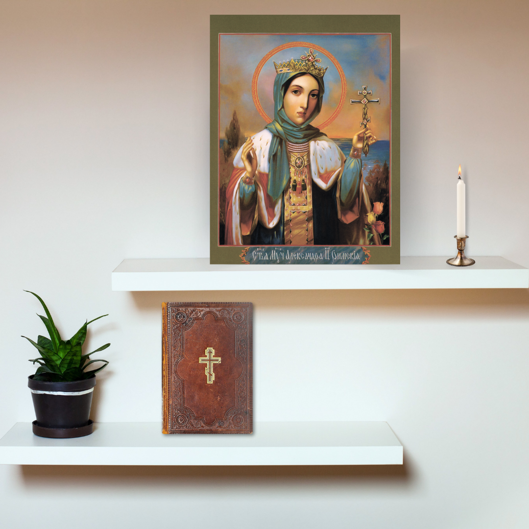 Saint Alexandra Empress Of Rome Wife Of Diocletian Christian Martyr Handmade Orthodox Wooden Icon