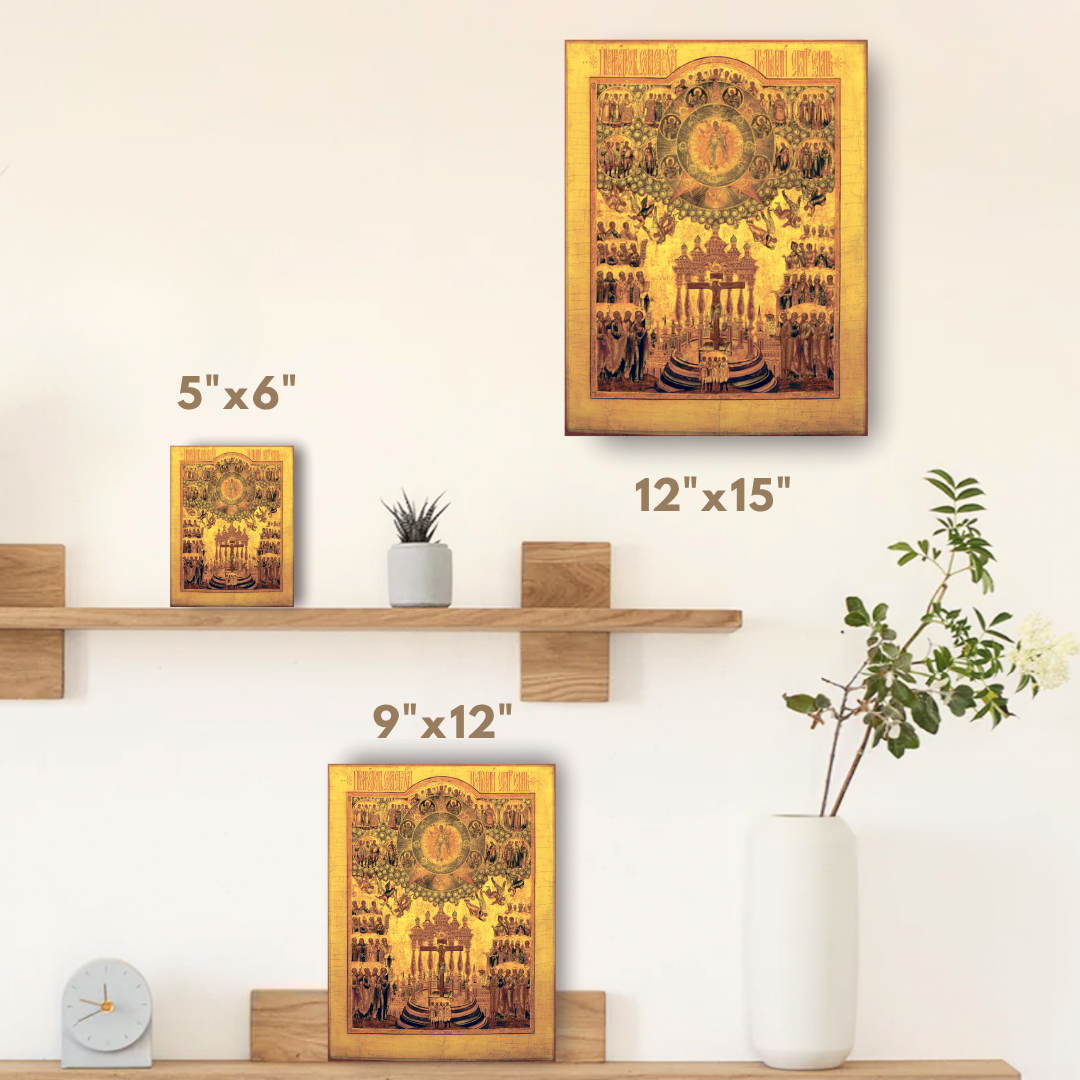 Sophia the Wisdom of God Orthodox Icon “Wisdom Hath Builded Her House” Rare Theological Icon