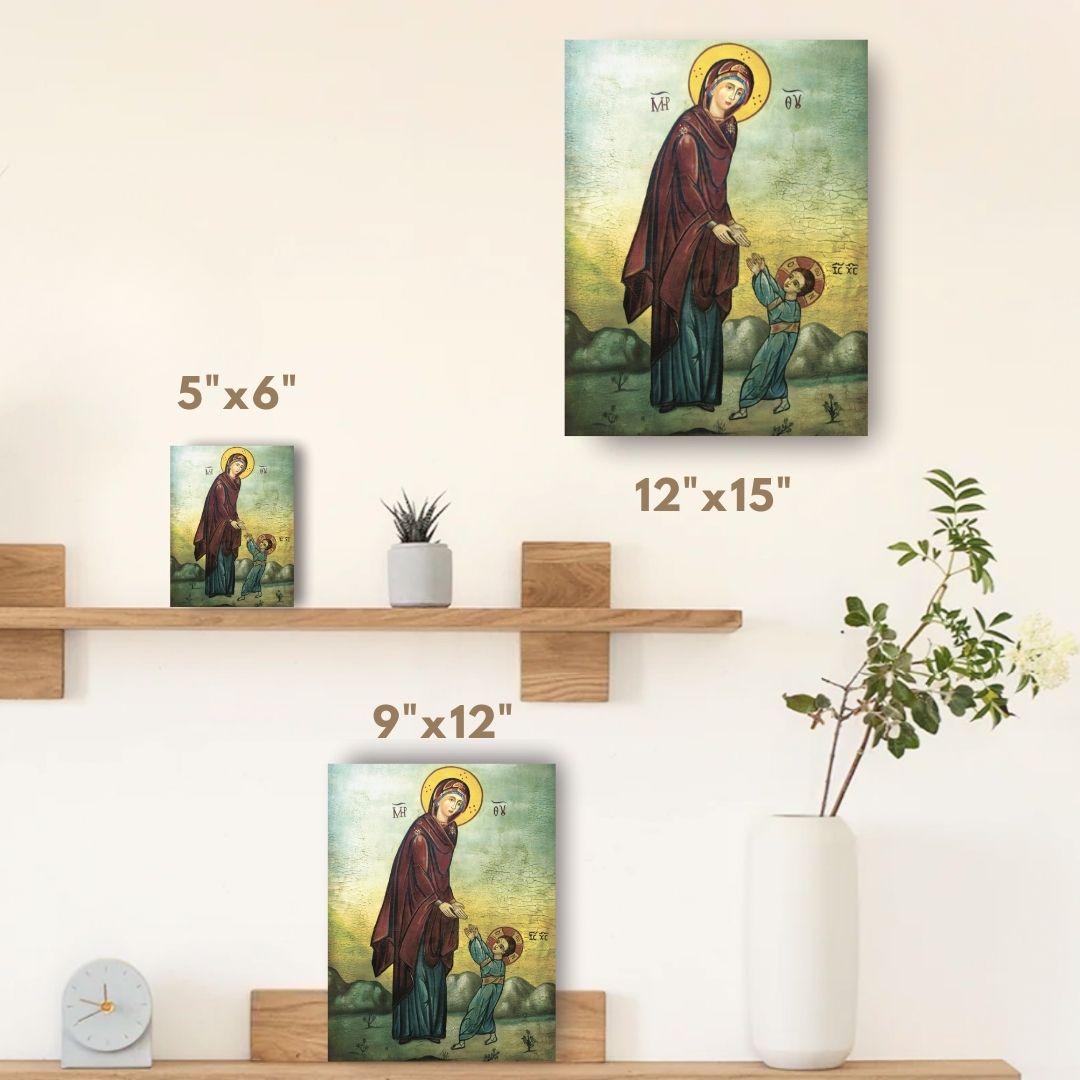Icon symbolizing the union of the Divine and human in the first steps of Christ
