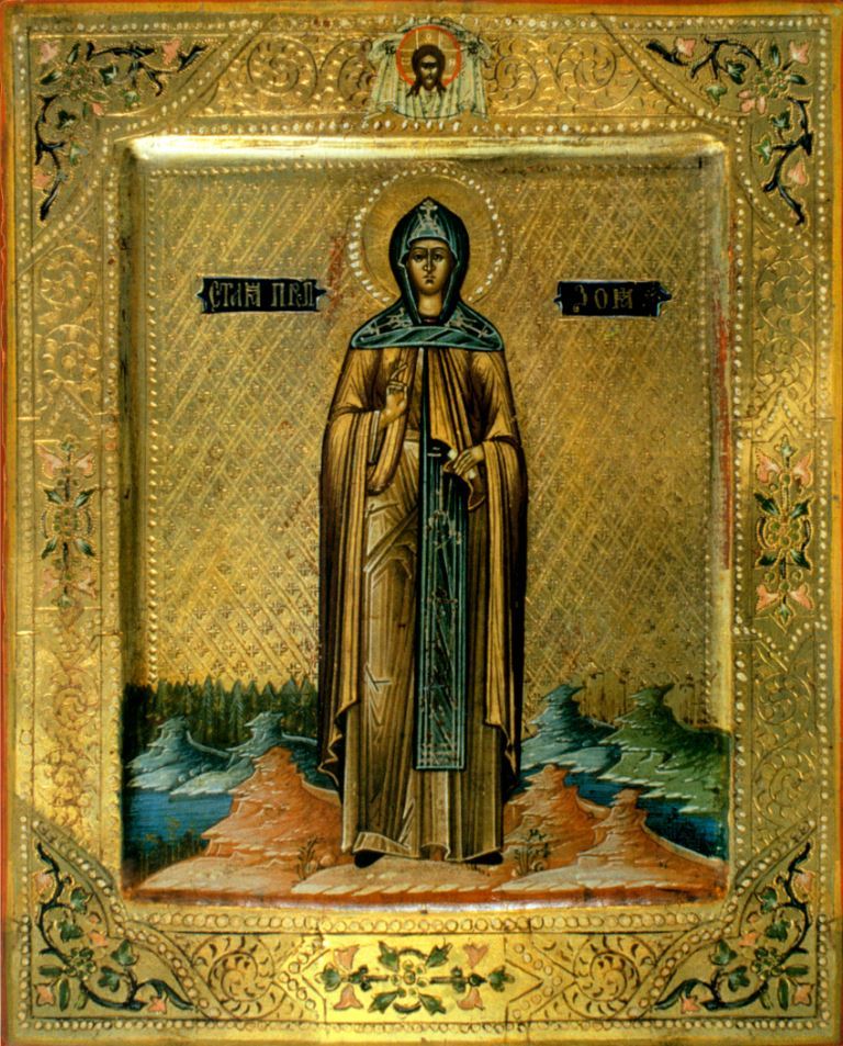 Saint Venerable Zoe of Bethlehem. Wooden orthodox icon.