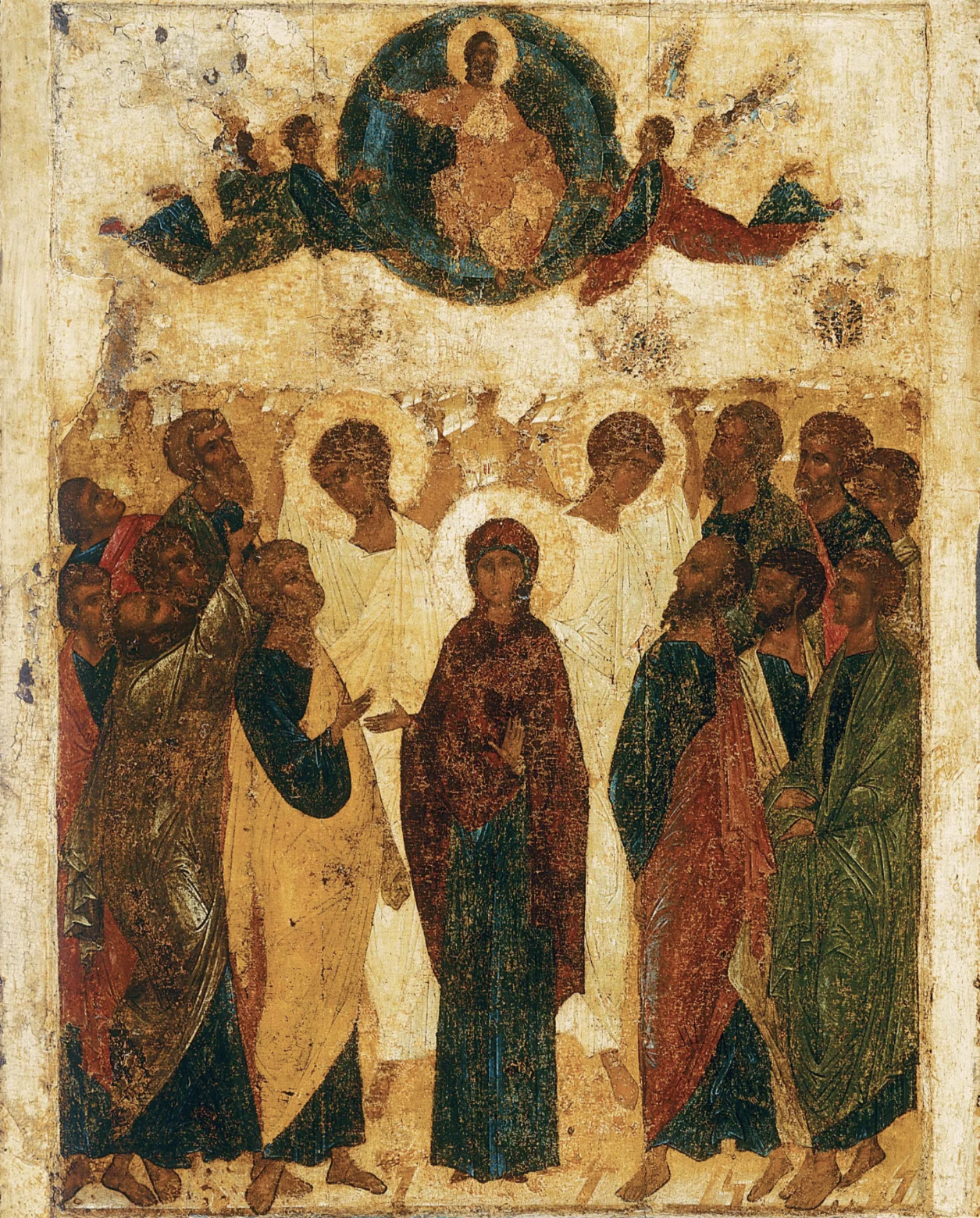 Wooden Icon of the Ascension of the Lord Jesus Christ by Andrei Rublev
