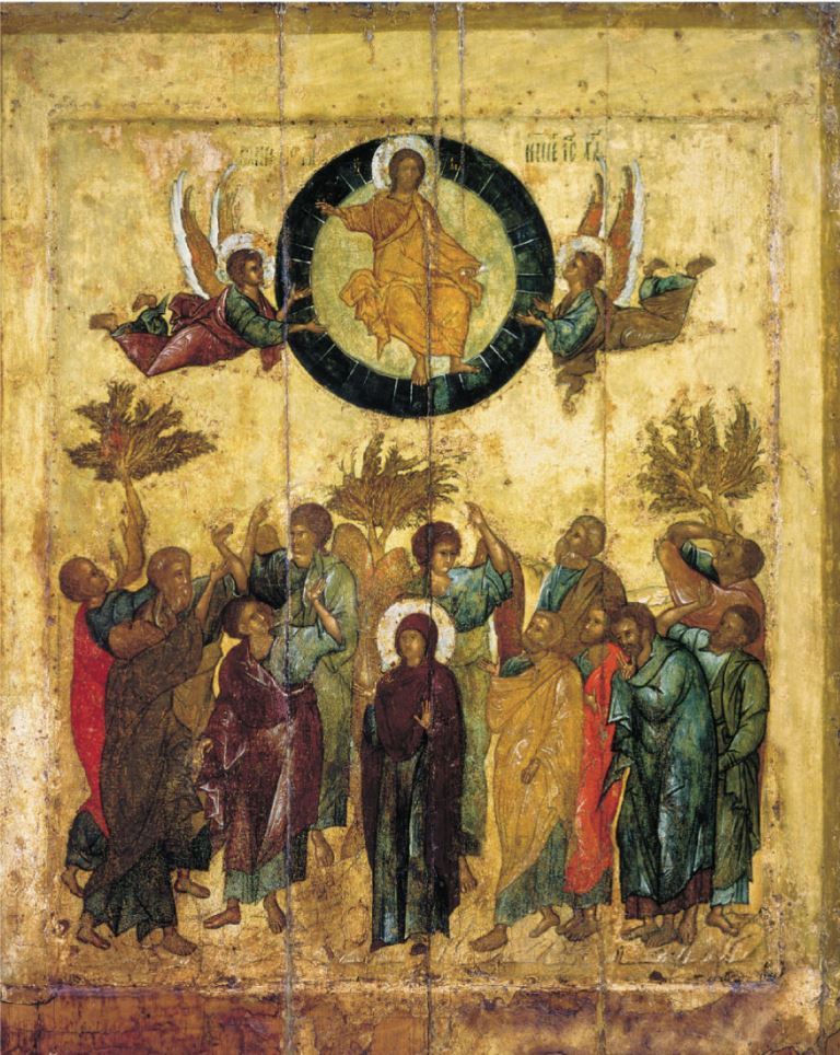 Wooden Icon of the Ascension of the Lord Jesus Christ
