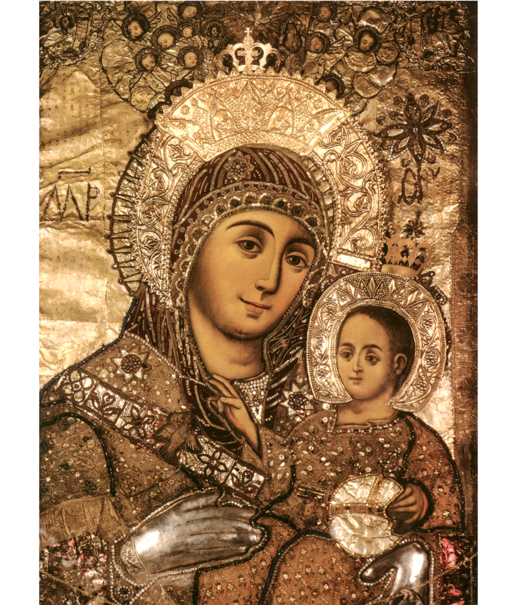 Mother of God Virgin Mary the Theotokos of Bethlehem. Wooden orthodox icon